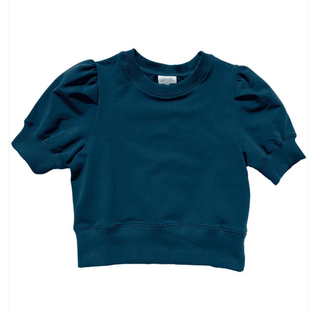 Pleat Collection Girls Riley Sweatshirt Top - Dark Teal‎ Blue NWT size 7